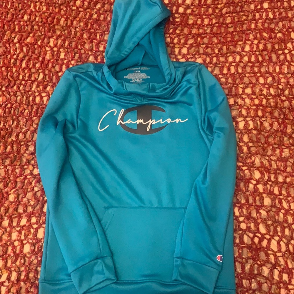 Girls hoodie. Champion. Teal. Sz 14/16.